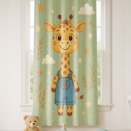 STITCHNEST Green & Yellow Quirky Door Curtain-picture-1
