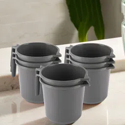 Aura Grey 8 piece Solid Plastic Bath Accessories Set-image-9