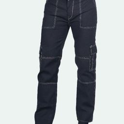 LINARIA Men Classic Slim Fit Slash Knee Jeans-image-59