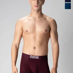 Maniac Men Pack Of 3 Mid Rise Shorts Trunks MN25-3PCK-MODAL-TRUNKS-BRGD_NVY_PTRL-S-8