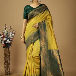 KAYOMMI Woven Design Zari Art Silk Kanjeevaram Saree-16