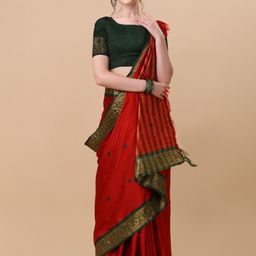 DIVASTRI Woven Design Zari Pure Silk Ilkal Saree-image-25