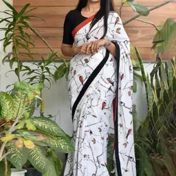 HERE&NOW Ethnic Motifs Printed Pure Cotton Saree-picture-50