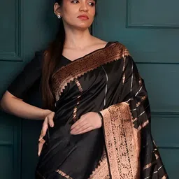 VASTRAHUT Striped Woven Design Zari Banarasi Saree-picture-38