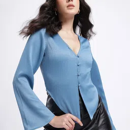 glitchez Enchanted Elegance Plunge Neck Asymmetric Top-image-73