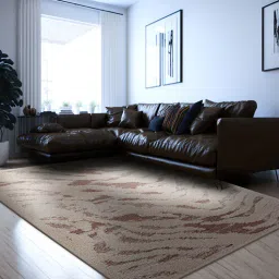 sapana carpet-mats Beige Abstract Polyester 4 Ft X 6 Ft Machine Made Carpet-picture-45