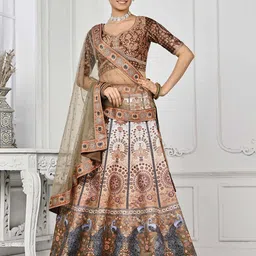 SAPTRANGI Embellished Beads and Stones Ready to Wear Lehenga With Blouse And Dupatta-image-66