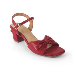 Tresmode TRENTON Open Toe Textured Block Heel Bow Sandals-6