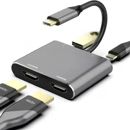 VOOCME 4 IN 1 USB C to Dual HDMI Adapter 4K @ 60hz, 4 in 1 Type C to Dual HDMI, USB 3.0 Gaming Adapter-image-101