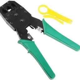 inditrust 55pc Combo Crimping Stripping Tool Kit with 3 in 1 Rj45 Rj11 Crimping Tool Oubao 4P 6P 8P Manual Crimper Modular Crimping Tool + Network Cable Cutter Wire Stripper + Networking LAN Cable Tester RJ45 / RJ11 / RJ12 / Cat5 + 6F22 9 Volt Battery + Krone Tool KD-1 Impact Punch Down Tool Push Telephone Insertion Socket Punch-Down and Punch Down Krone Tool + 50pc RJ45 Jack Connectors Modular Plugs for Cat5 Cat5e RJ45 RJ11 CCTV Camera Telephone Electric Wire Ethernet Network LAN ADSL Network Computer Maintenance Repair Tools Corded Crimper image 2