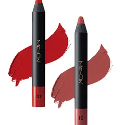 ME-ON Photoface Set Of 2 Non Transfer Lip Crayon Lipstick - 3.6g Each - Shade 01-Shade 16-17