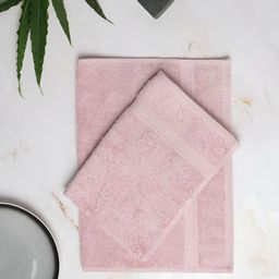 SPACES Peach 2 Pcs Pure Cotton 450 GSM Hand Towels-image-85