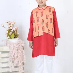 BownBee Boys Pure Cotton Kurta with Pyjamas & Jacket-17