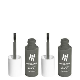 MyGlamm Set Of 2 LIT Long-Lasting Flawless Texture Nail Enamel 7ml Each - Grounded image 1