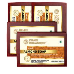 Khadi Organique Set of 4 Almond Handmade Soap with Essential Oils 125 g (Each)-image-98