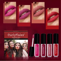 CurlyTales Set Of 4 Weightless Matte Liquid Lipsticks - 3 ml Each-11