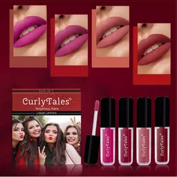 CurlyTales Set Of 4 Weightless Matte Liquid Lipsticks - 3 ml Each-1