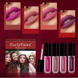 CurlyTales Set Of 4 Weightless Matte Liquid Lipsticks - 3 ml Each-32