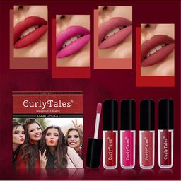 CurlyTales Set Of 4 Weightless Matte Liquid Lipsticks - 3 ml Each-2