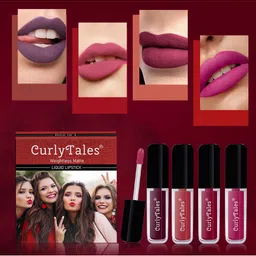 CurlyTales Set of 4 Weightless Matte Liquid Lipsticks - 4 ml each-12