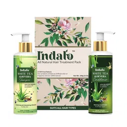 INDALO Set Of White Tea Aloe vera Shampoo & Conditioner 200ml Each-4