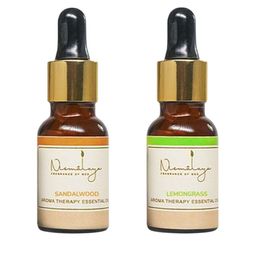 Nirmalaya Set Of 2 Sandalwood & Lemongrass Essential Oil - 15 ml Each-15