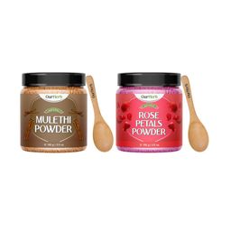 OurHerb Set Of 2 Mulethi & Rose Petals Powder With Spoon Face Pack - 100 g Each-4
