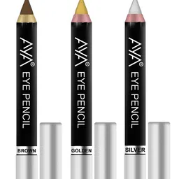AYA Set of 3 Eye Liner Kajal (Golden, Silver, Brown) - 2.8g each-6