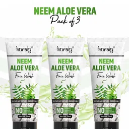 KURAIY 100% Safe Set Of 3 Neem Aloe Vera Face Wash -75ml Each-17