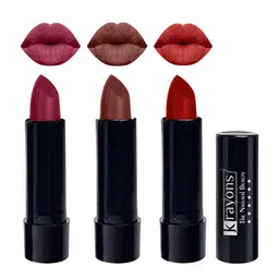 krayons Set Of 3 The Natural Beauty Matte Lipstick - Shocking Pink,Brick Tone,Centre Stage-11