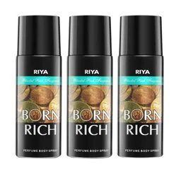 RIYA Set Of 3 Born Rich Long Lasting Perfume Deodorant Body Spray - 150ml Each-34