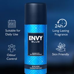 ENVY Men Set of 3 Blue Exude Long Lasting Deodorant Body Spray - 105 g each image 4