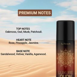 La French Luxure Oudh Set Of 2 Deodorant Body Spray-150ml Each image 4