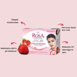 ROSA Set Of 11 Mint, Neem, Peach & Olive & Strawberry Soaps - 100g Each image 5