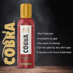 St. John Men Set of Cobra True Man & Real Man Perfumed Body Spray - 100 ml Each image 5