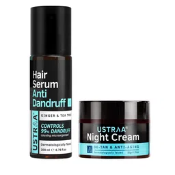 Ustraa Men Black Combo Of Anti-Dandruff Hair Serum & Night Cream-11