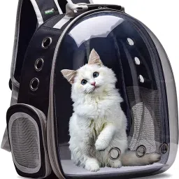 Astronaut Space Transparent Pet Carrier - Pet Bag for Travel | Hiking black Backpack Pet Carrier-image-24