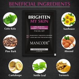 MANCODE Men Brighten My Skin 6 Steps Alpha Arbutin-Vitamin C &  Niacinamide Facial Kit-58g image 4