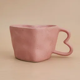NURTURE INDIA Pink Ceramic Heart Shaped Cup 300ml-49