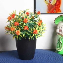 foliyaj Orange Artificial Plant With Pot-picture-39