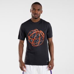 Men Basketball Tshirt TS500 Black Ball-image-3