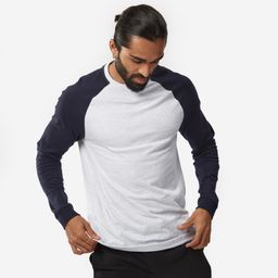 Men Tshirt Long Sleeve Regular Fit 520 for Gym- Blue/Black-image-86