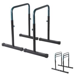 Gym Adjustable Dip Bar Training Station 100 Black Blue-10