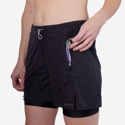 Women's Running Breathable 2-in-1 Shorts - KIPRUN Run 500 Dry Black-picture-22