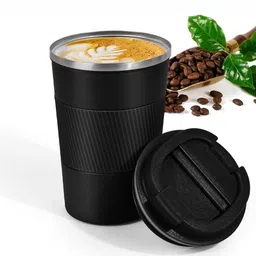 YELONA Black Insulated Stainless Steel Coffee Tumbler 380 ML-54