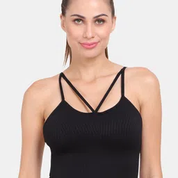 Amour Secret Black Lightly Padded Dry Fit Sports Bra-image-12