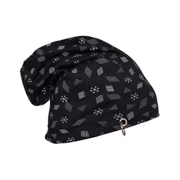 VIMAL JONNEY Unisex Black Printed Beanie-image-2