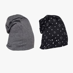 VIMAL JONNEY Set Of 2 Unisex Black & Grey Printed Beanie-10