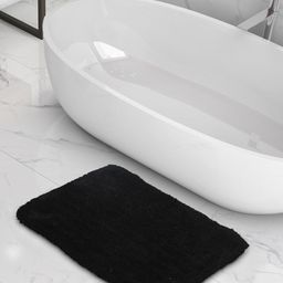 SASHAA WORLD Black Set Of 2 Anti-Skid Bath Rugs-28
