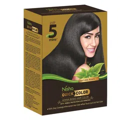 Nisha Set OF 6 Sachet Quick Henna Based Hair Colour 60gm - Natural Black-39